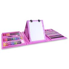 EASY Creative Kreativní výtvarná sada, 208 ks, se stojanem, růžová