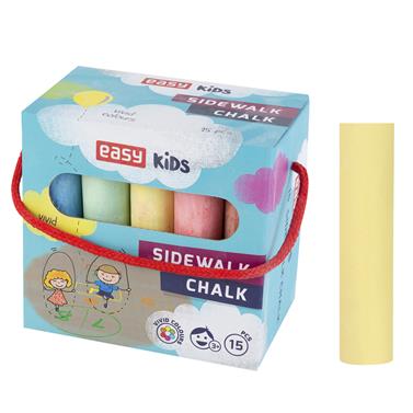 EASY Kids Chodníkové křídy, 15 ks, 6 barev