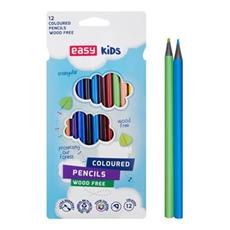 EASY Kids COLP Trojhranné bezdřevé pastelky, 12 barev