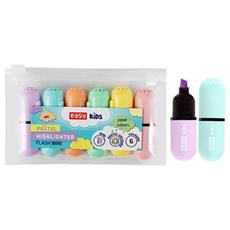 EASY Kids FLASH MINI PASTEL Sada pastelových zvýrazňovačů, kulaté, 6 barev