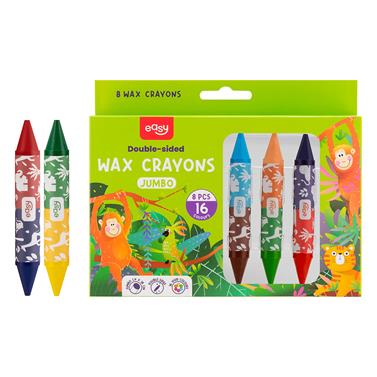 EASY Kids JUMBO Oboustranné voskovky, 8 ks, 16 barev