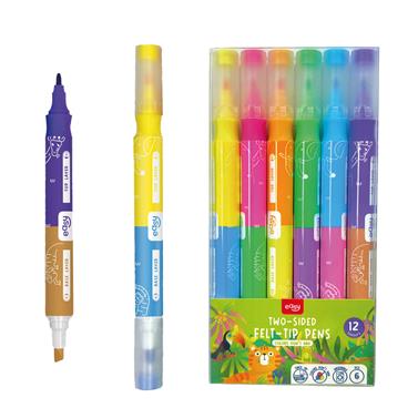 EASY Kids MAGIC Oboustranné fixy odolné proti překrytí, 6 ks, 12 barev