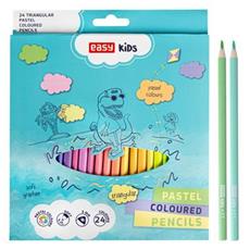 EASY Kids PASTEL Trojhranné pastelky, 24 ks, 24 pastelových barev