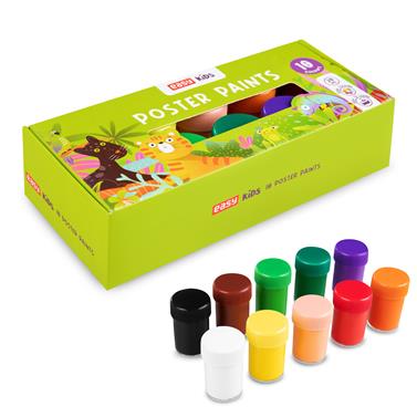 EASY Kids Plakátové barvy v kelímku, 10 barev