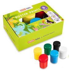 EASY Kids Plakátové barvy v kelímku, 6 barev 