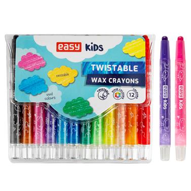EASY Kids TWIST Mechanické vysouvací voskové pastelky, 12 barev