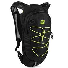 Spokey DEW Sportovní, cyklistický a běžecký batoh 15 l, černý s žluto-zelenými doplňky