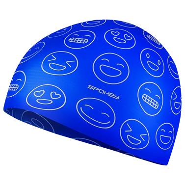 Spokey EMOJI Juniorská silikonová plavecká čepice, modrá