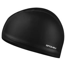 Spokey TORPEDO Textilní plavecká čepice potažená PU, černá