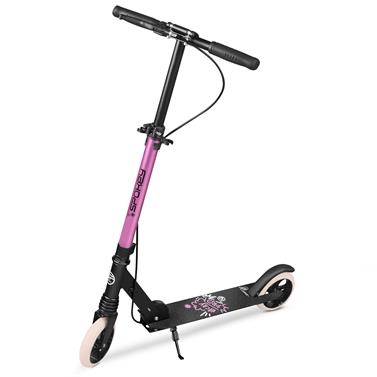 Spokey VACAY PRO Koloběžka s ruční brzdou, kolečka 145 mm, růžová