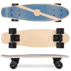 Spokey WOO-FISH Dřevěný cruiser board 56 cm, tmavě modrý
